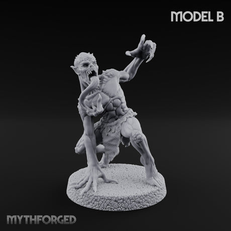 Clawing Ravenously Ghoul B Miniature for Dungeons and Dragons, Pathfinder or other TTRPGs