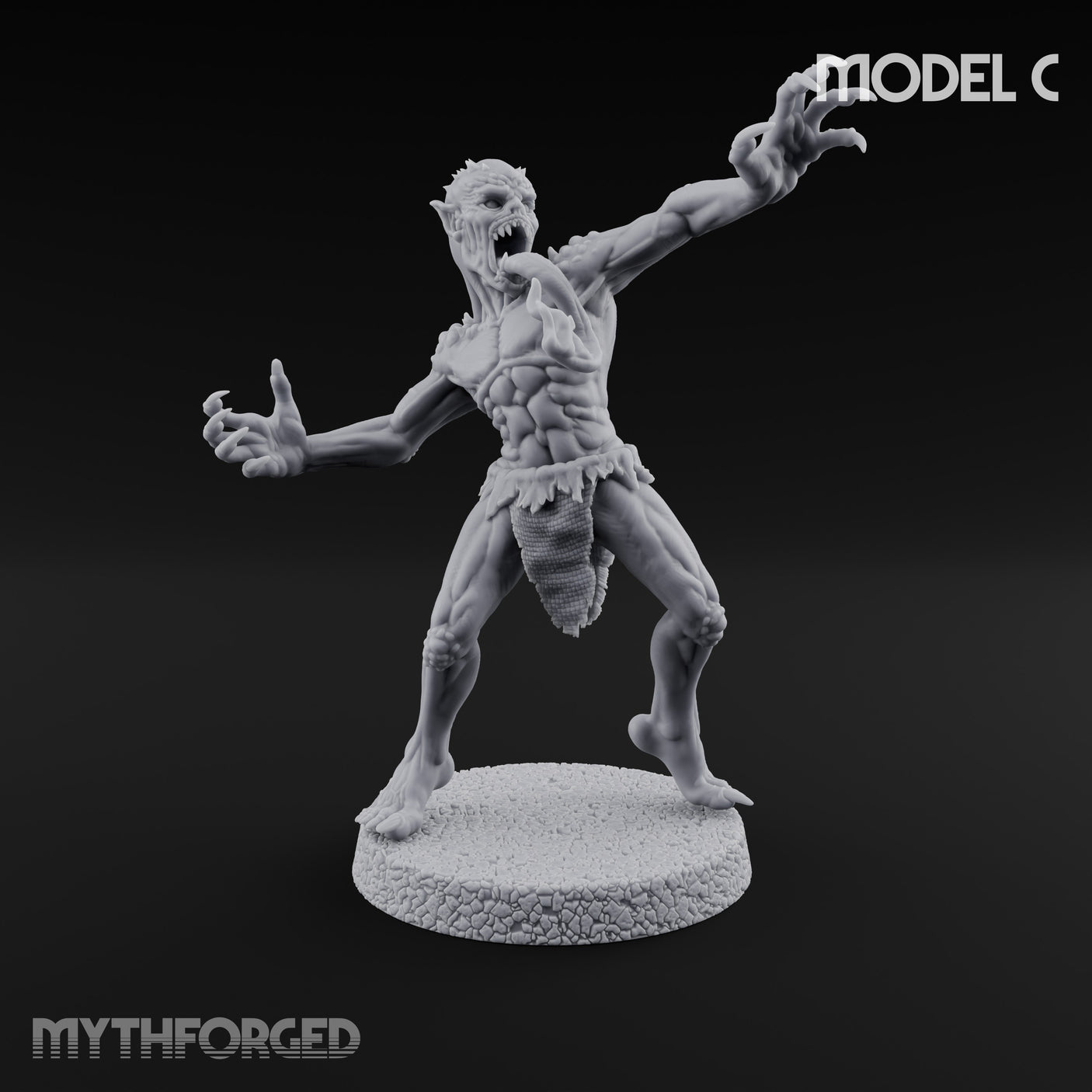 Clawing Ravenously Ghoul C Miniature for Dungeons and Dragons, Pathfinder or other TTRPGs