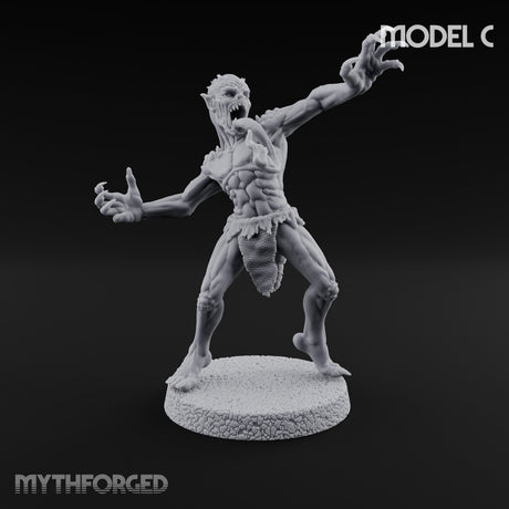 Clawing Ravenously Ghoul C Miniature for Dungeons and Dragons, Pathfinder or other TTRPGs