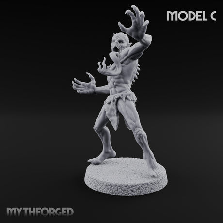 Clawing Ravenously Ghoul C Miniature for Dungeons and Dragons, Pathfinder or other TTRPGs