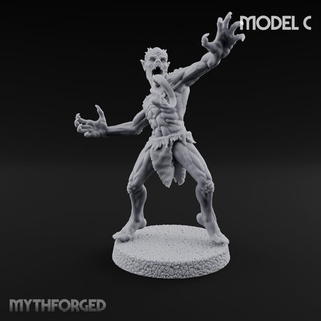 Clawing Ravenously Ghoul C Miniature for Dungeons and Dragons, Pathfinder or other TTRPGs