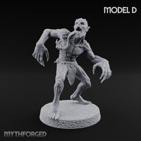 Clawing Ravenously Ghoul D Miniature for Dungeons and Dragons, Pathfinder or other TTRPGs