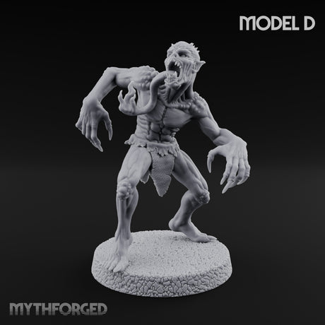 Clawing Ravenously Ghoul D Miniature for Dungeons and Dragons, Pathfinder or other TTRPGs