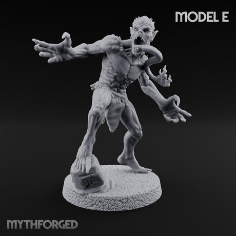 Clawing Ravenously Ghoul E Miniature for Dungeons and Dragons, Pathfinder or other TTRPGs