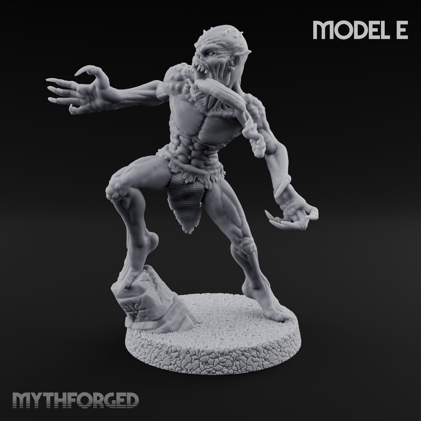 Clawing Ravenously Ghoul E Miniature for Dungeons and Dragons, Pathfinder or other TTRPGs