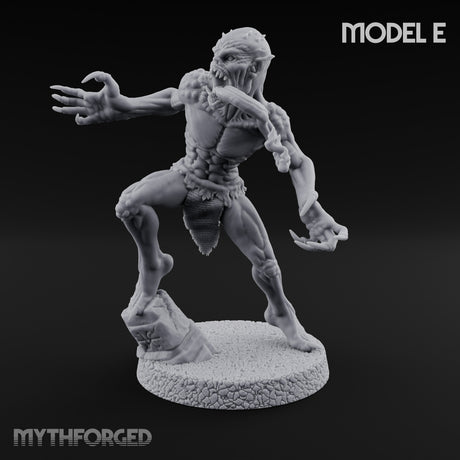Clawing Ravenously Ghoul E Miniature for Dungeons and Dragons, Pathfinder or other TTRPGs