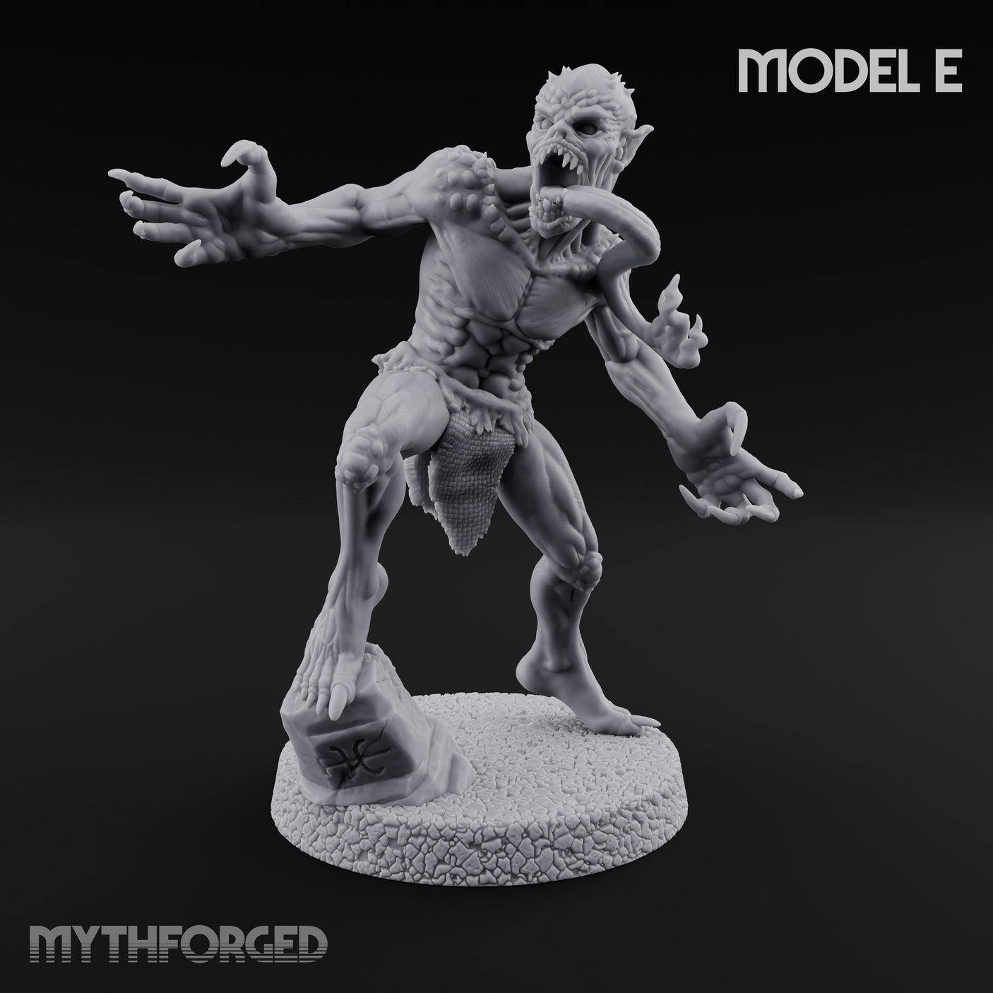 Clawing Ravenously Ghoul E Miniature for Dungeons and Dragons, Pathfinder or other TTRPGs