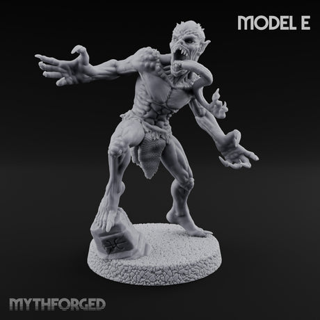 Clawing Ravenously Ghoul E Miniature for Dungeons and Dragons, Pathfinder or other TTRPGs