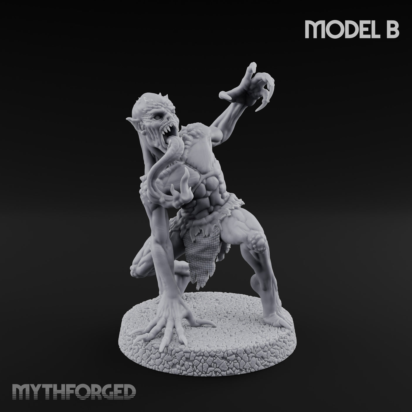 Clawing Ravenously Ghoul Pack Miniature for Dungeons and Dragons, Pathfinder or other TTRPGs