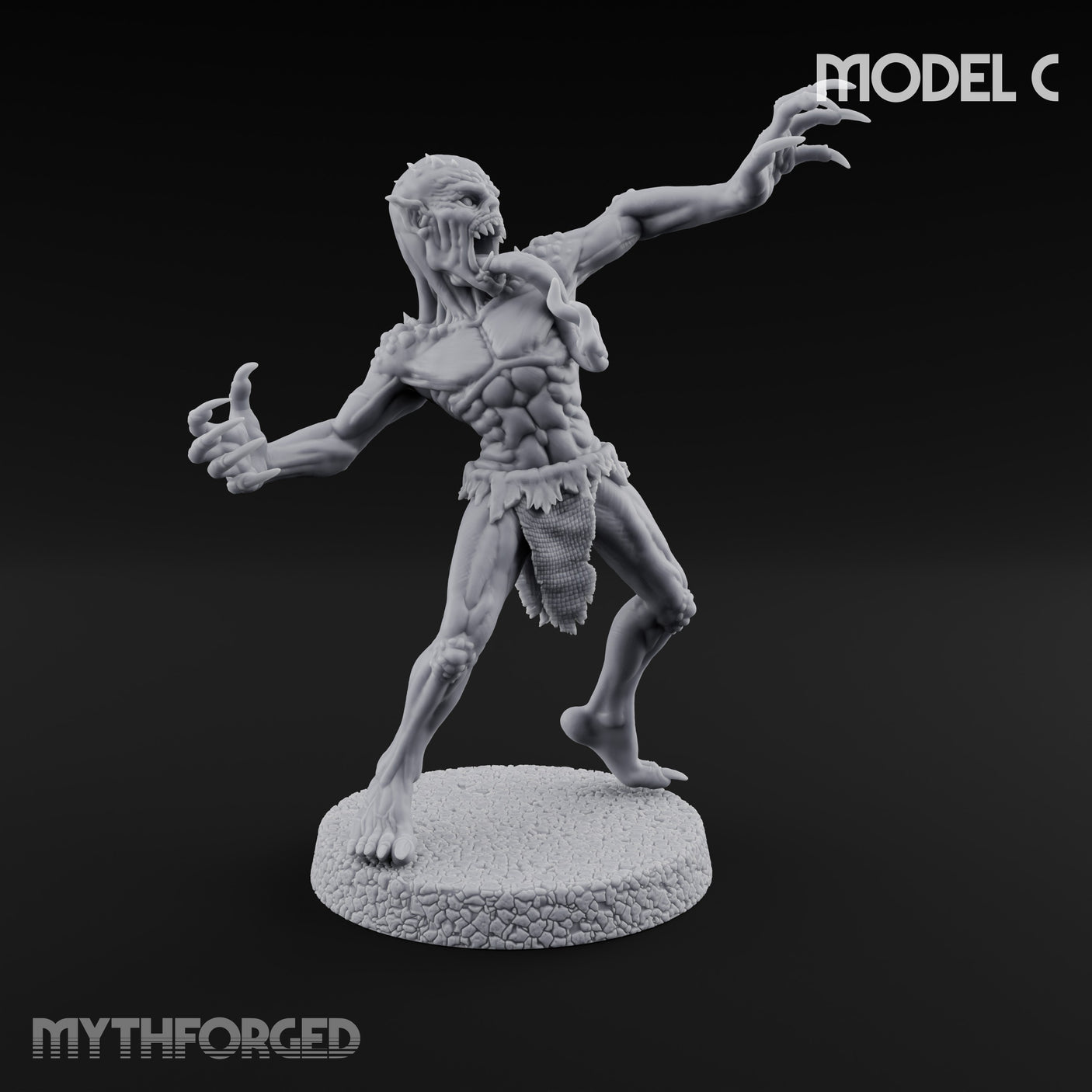 Clawing Ravenously Ghoul Pack Miniature for Dungeons and Dragons, Pathfinder or other TTRPGs