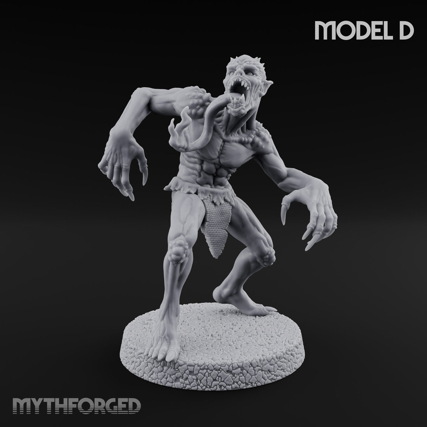 Clawing Ravenously Ghoul Pack Miniature for Dungeons and Dragons, Pathfinder or other TTRPGs