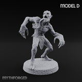 Clawing Ravenously Ghoul Pack Miniature for Dungeons and Dragons, Pathfinder or other TTRPGs