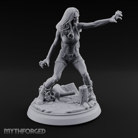 Clawing Screaming Zombie Survivor Miniature for Dungeons and Dragons, Pathfinder or other TTRPGs