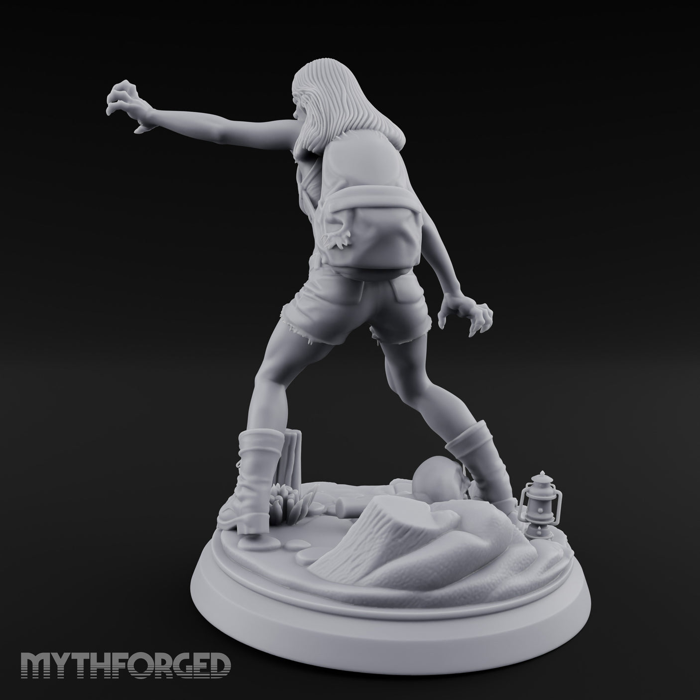 Clawing Screaming Zombie Survivor Miniature for Dungeons and Dragons, Pathfinder or other TTRPGs