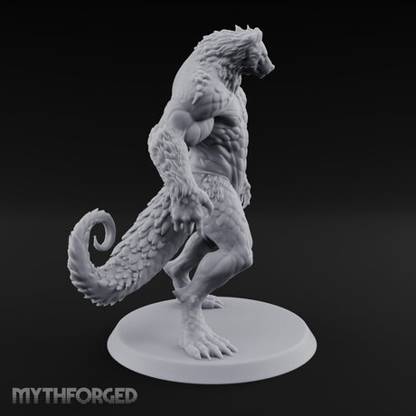 Claws Splayed Looming Werebear Abomination Miniature for Dungeons and Dragons, Pathfinder or other TTRPGs