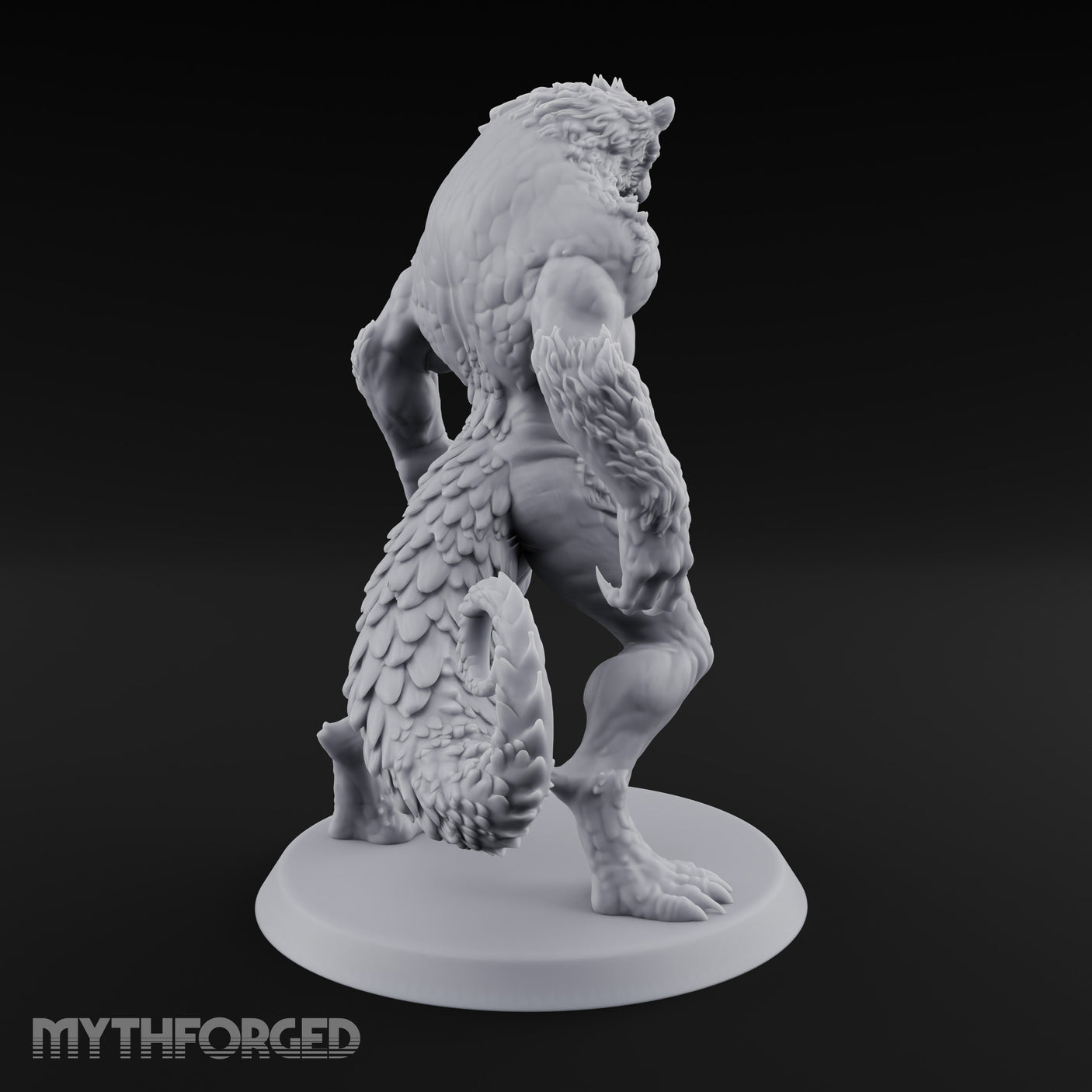 Claws Splayed Looming Werebear Abomination Miniature for Dungeons and Dragons, Pathfinder or other TTRPGs