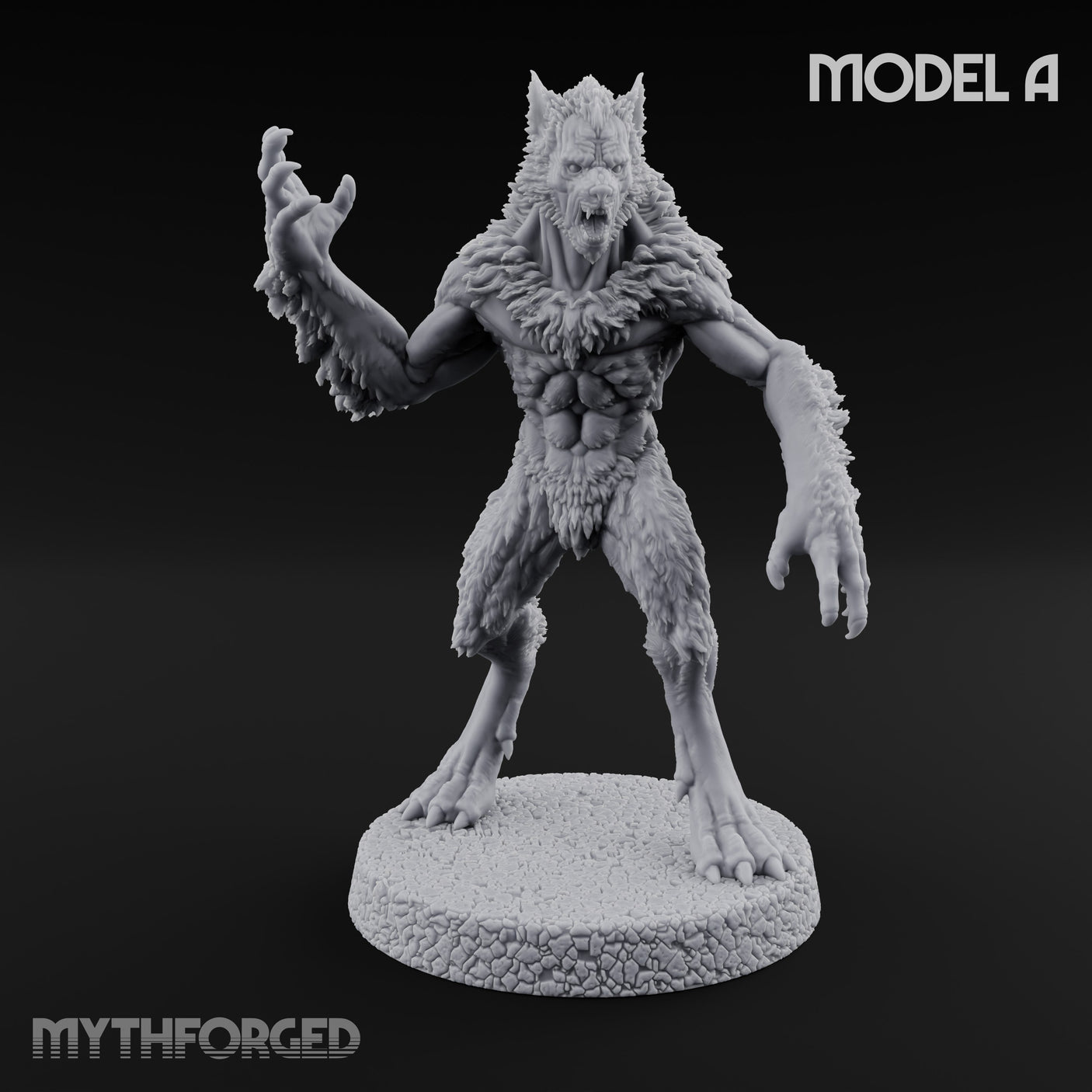 Claws Swiping Werewolf A Miniature for Dungeons and Dragons, Pathfinder or other TTRPGs