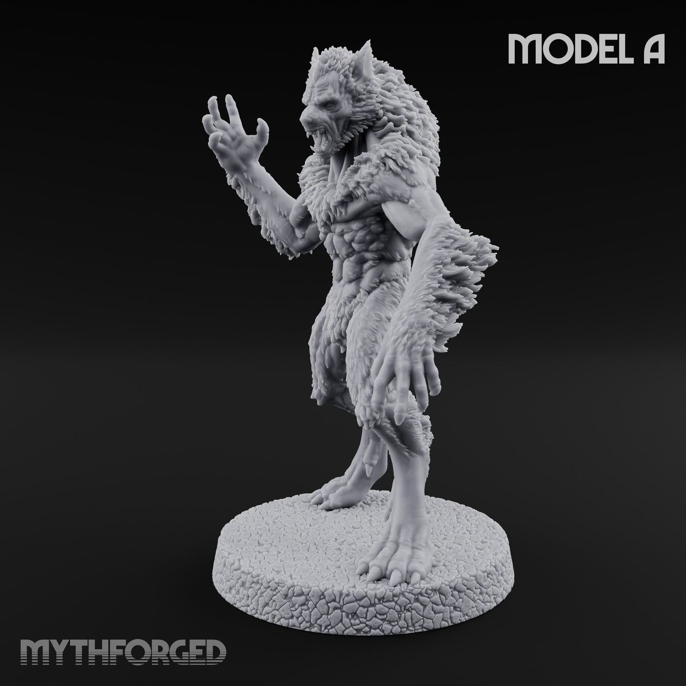 Claws Swiping Werewolf A Miniature for Dungeons and Dragons, Pathfinder or other TTRPGs