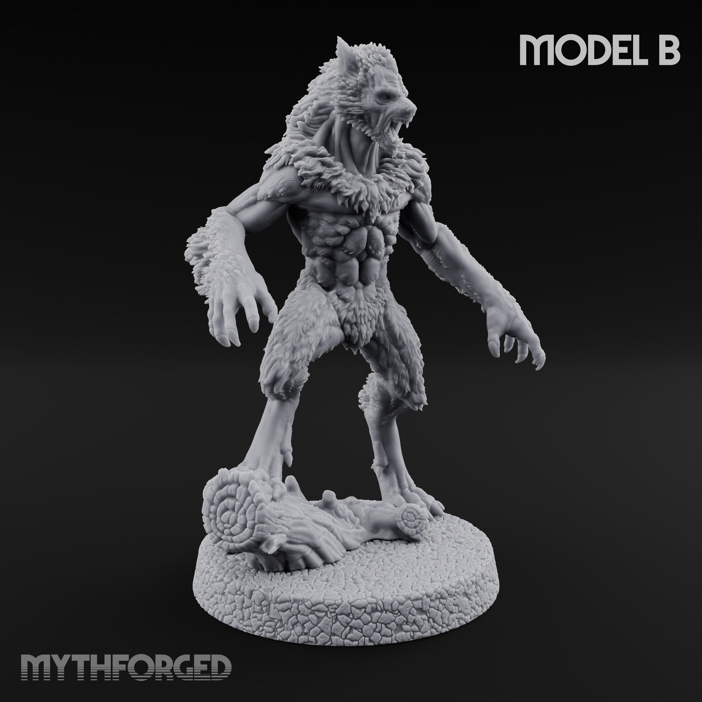 Claws Swiping Werewolf B Miniature for Dungeons and Dragons, Pathfinder or other TTRPGs