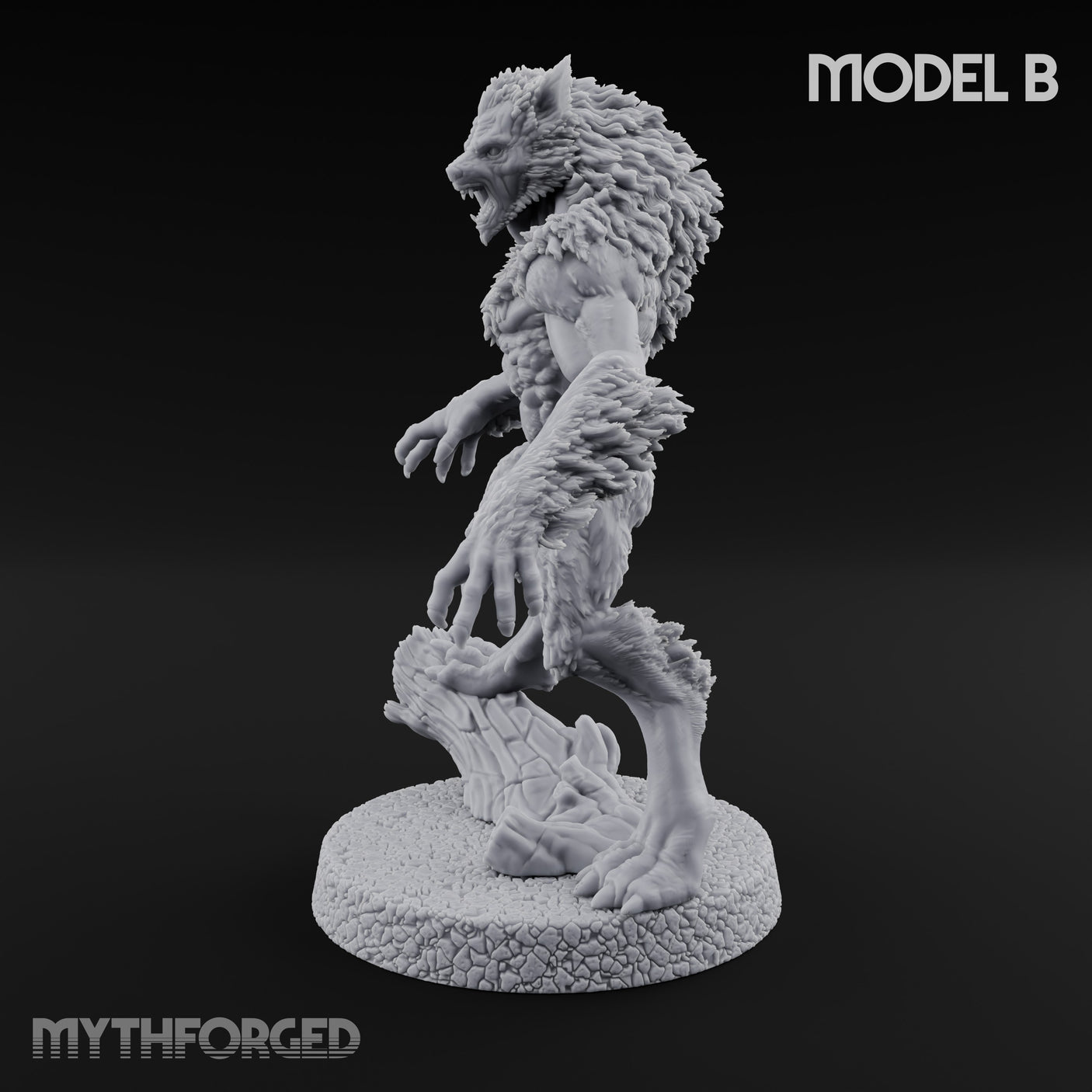 Claws Swiping Werewolf B Miniature for Dungeons and Dragons, Pathfinder or other TTRPGs