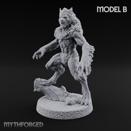 Claws Swiping Werewolf B Miniature for Dungeons and Dragons, Pathfinder or other TTRPGs