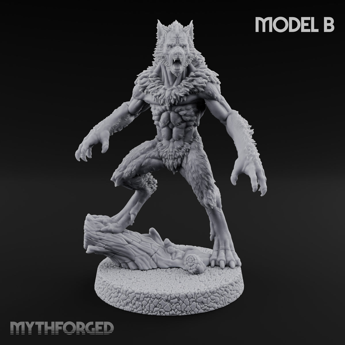 Claws Swiping Werewolf B Miniature for Dungeons and Dragons, Pathfinder or other TTRPGs