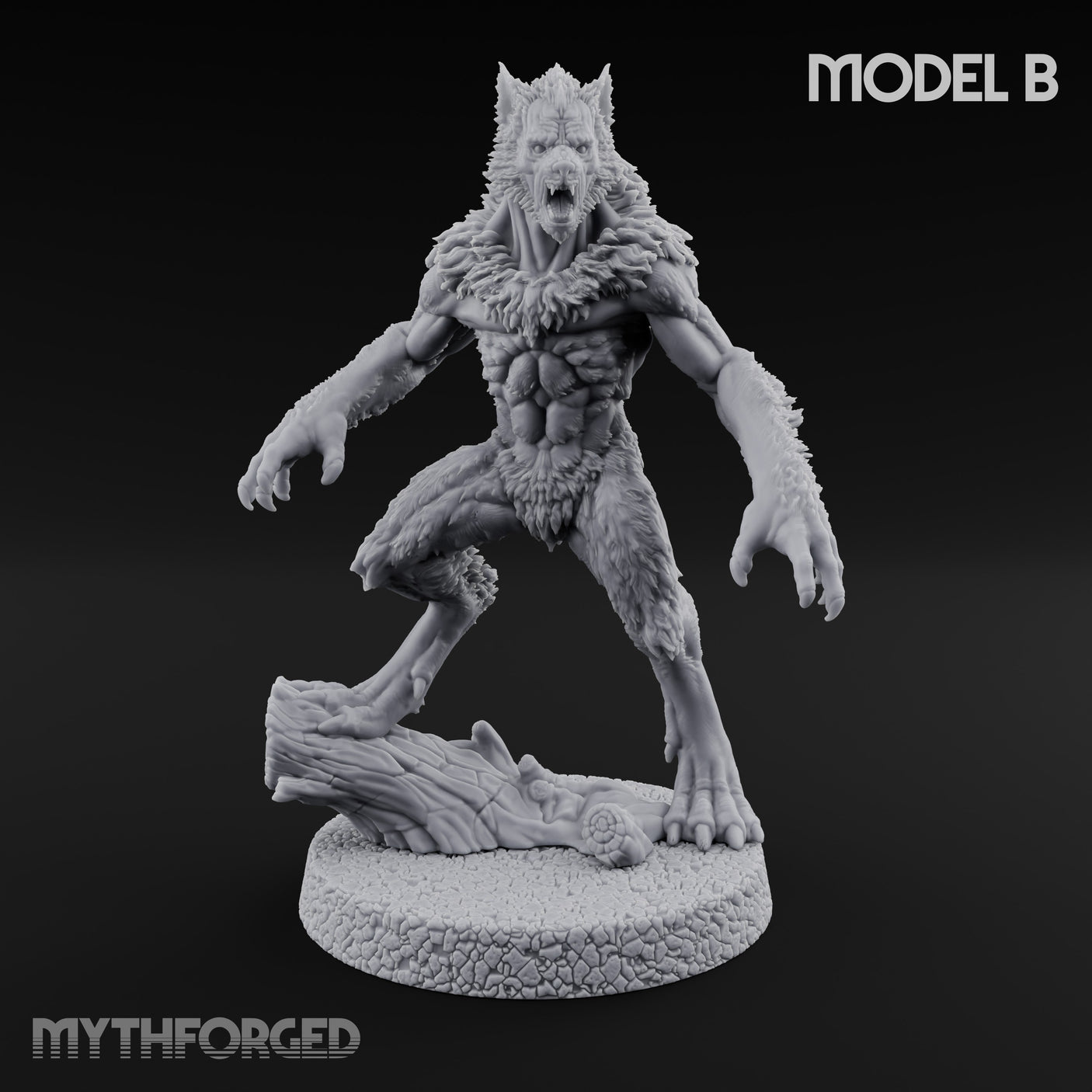 Claws Swiping Werewolf B Miniature for Dungeons and Dragons, Pathfinder or other TTRPGs