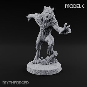 Claws Swiping Werewolf C Miniature for Dungeons and Dragons, Pathfinder or other TTRPGs