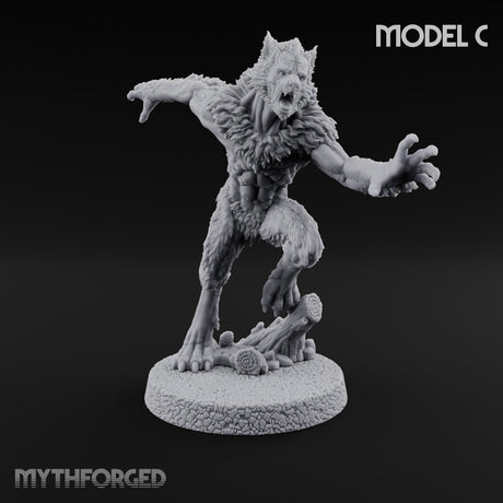 Claws Swiping Werewolf C Miniature for Dungeons and Dragons, Pathfinder or other TTRPGs