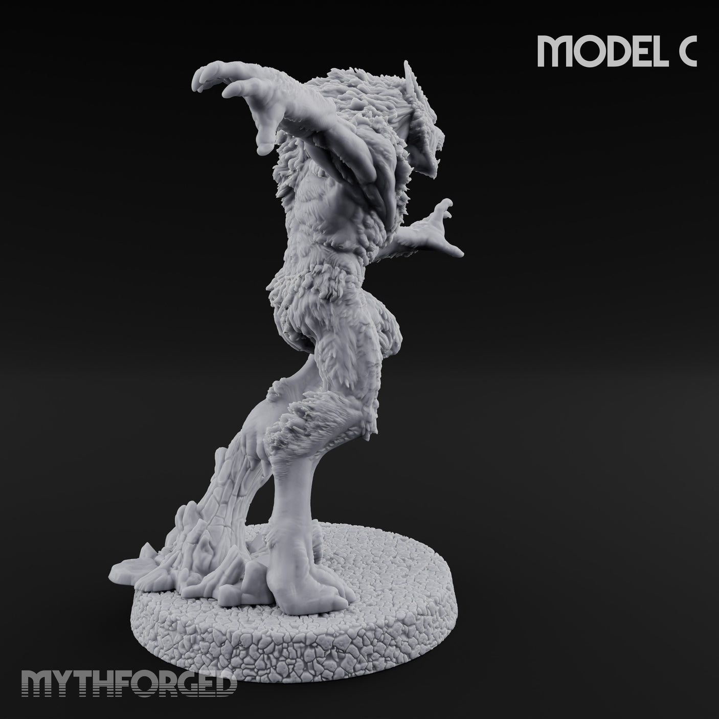 Claws Swiping Werewolf C Miniature for Dungeons and Dragons, Pathfinder or other TTRPGs