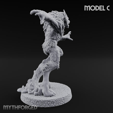 Claws Swiping Werewolf C Miniature for Dungeons and Dragons, Pathfinder or other TTRPGs