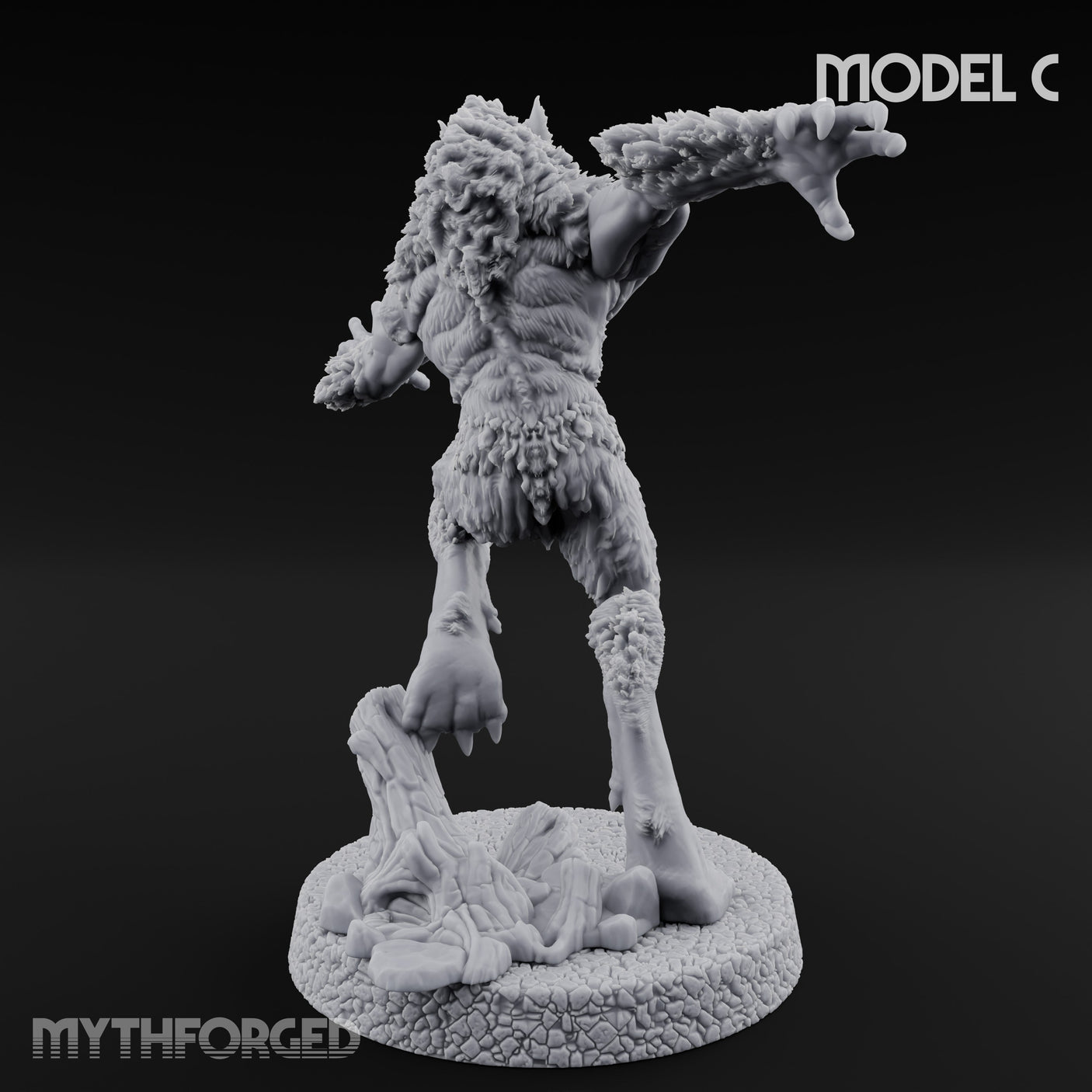Claws Swiping Werewolf C Miniature for Dungeons and Dragons, Pathfinder or other TTRPGs