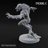 Claws Swiping Werewolf C Miniature for Dungeons and Dragons, Pathfinder or other TTRPGs