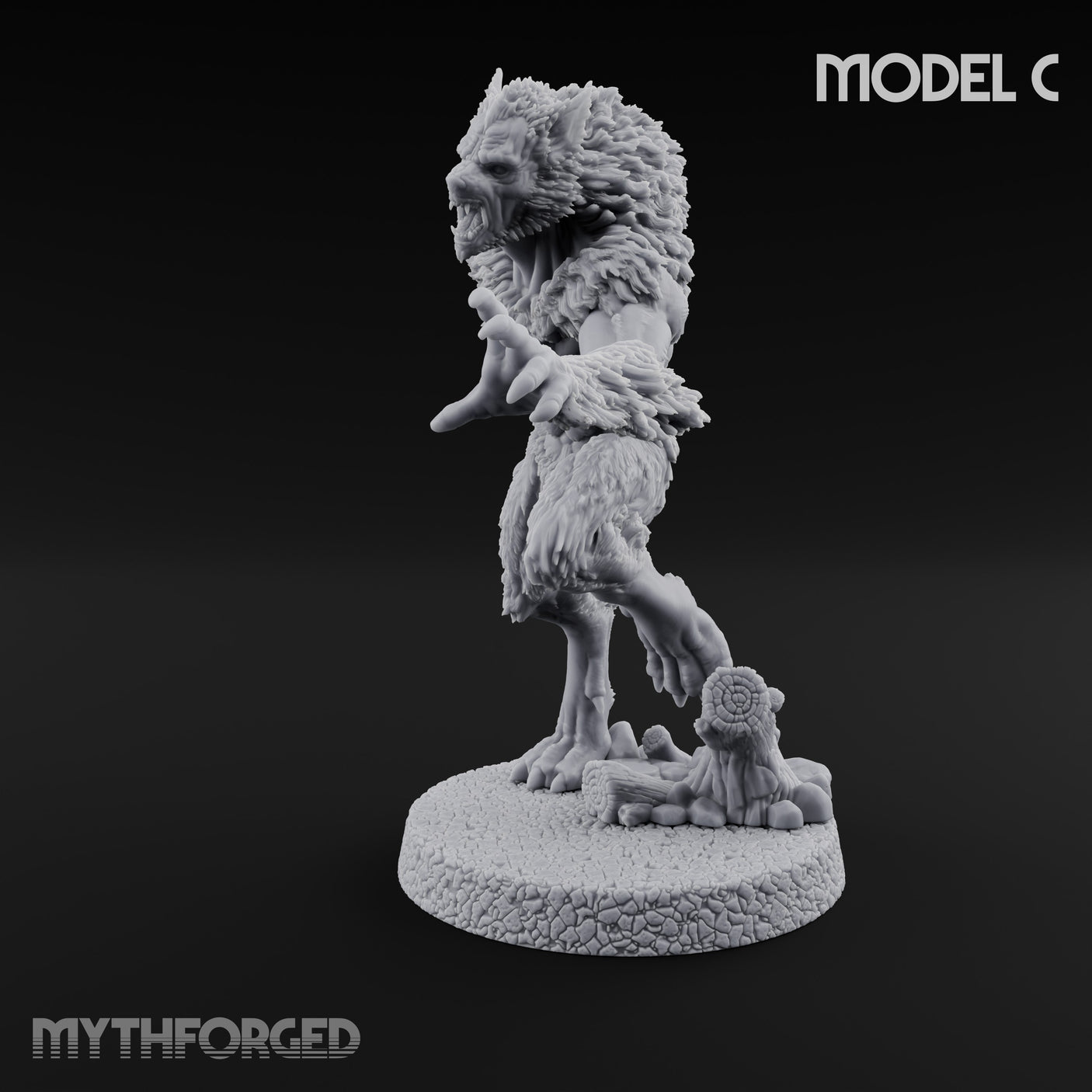 Claws Swiping Werewolf C Miniature for Dungeons and Dragons, Pathfinder or other TTRPGs