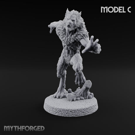 Claws Swiping Werewolf C Miniature for Dungeons and Dragons, Pathfinder or other TTRPGs