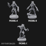 Claws Swiping Werewolf Pack Miniature for Dungeons and Dragons, Pathfinder or other TTRPGs