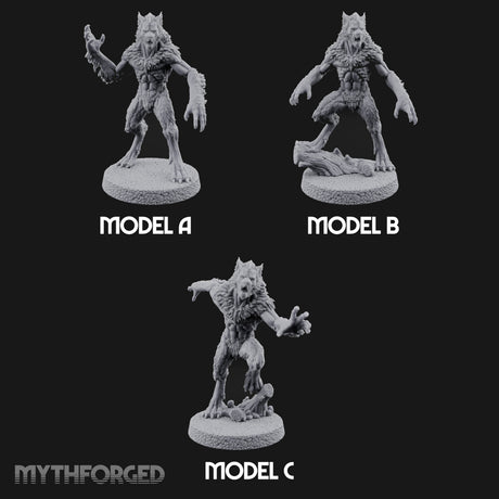 Claws Swiping Werewolf Pack Miniature for Dungeons and Dragons, Pathfinder or other TTRPGs