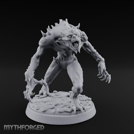 Claws Wide Snarling Zombie Hunter Miniature for Dungeons and Dragons, Pathfinder or other TTRPGs