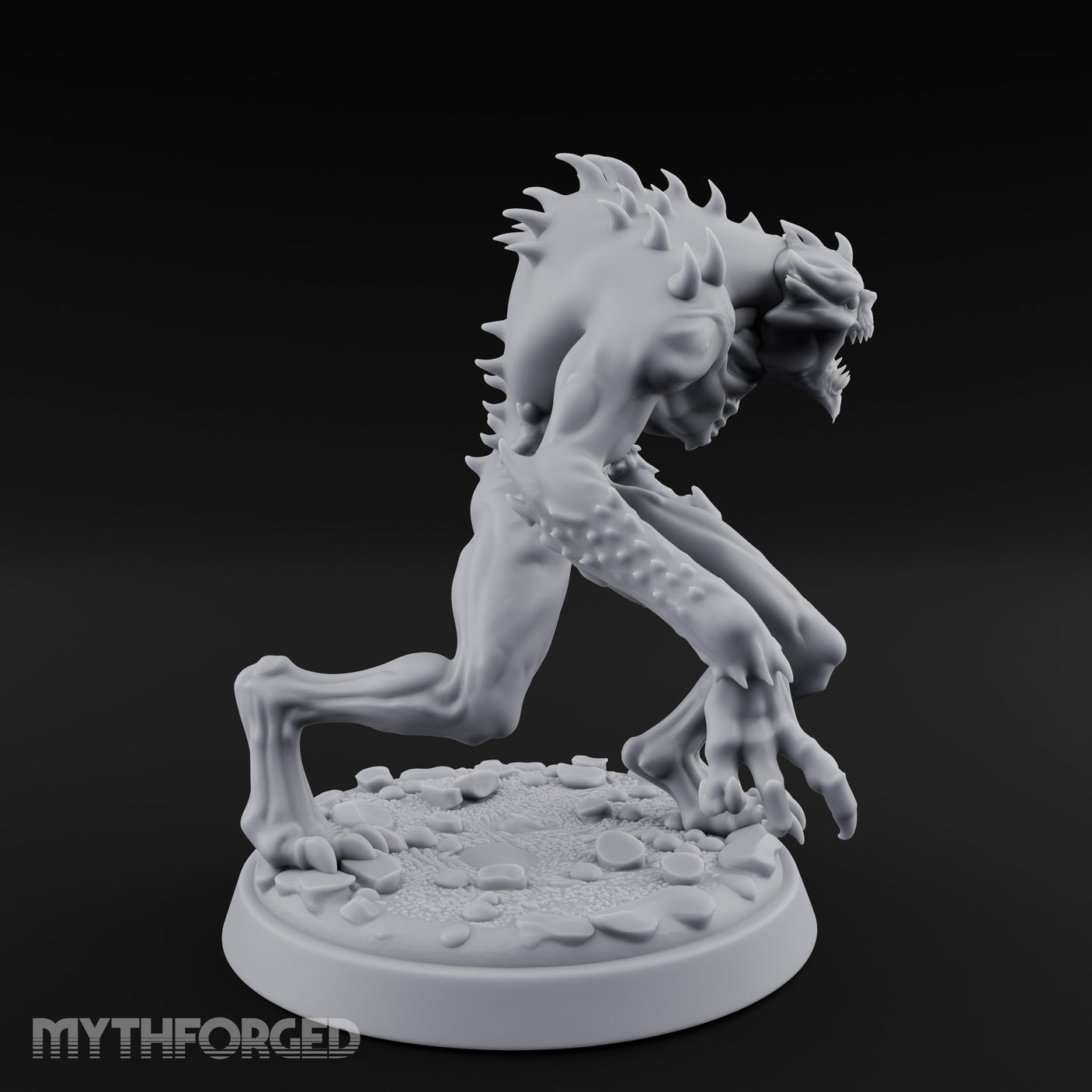 Claws Wide Snarling Zombie Hunter Miniature for Dungeons and Dragons, Pathfinder or other TTRPGs