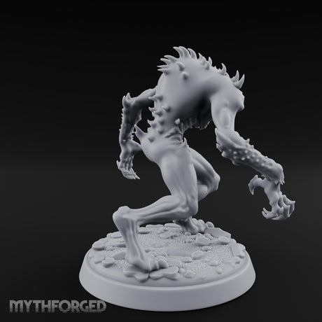 Claws Wide Snarling Zombie Hunter Miniature for Dungeons and Dragons, Pathfinder or other TTRPGs