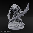 Cleaver Dragging Vesk Shock Trooper Miniature for Dungeons and Dragons, Pathfinder or other TTRPGs