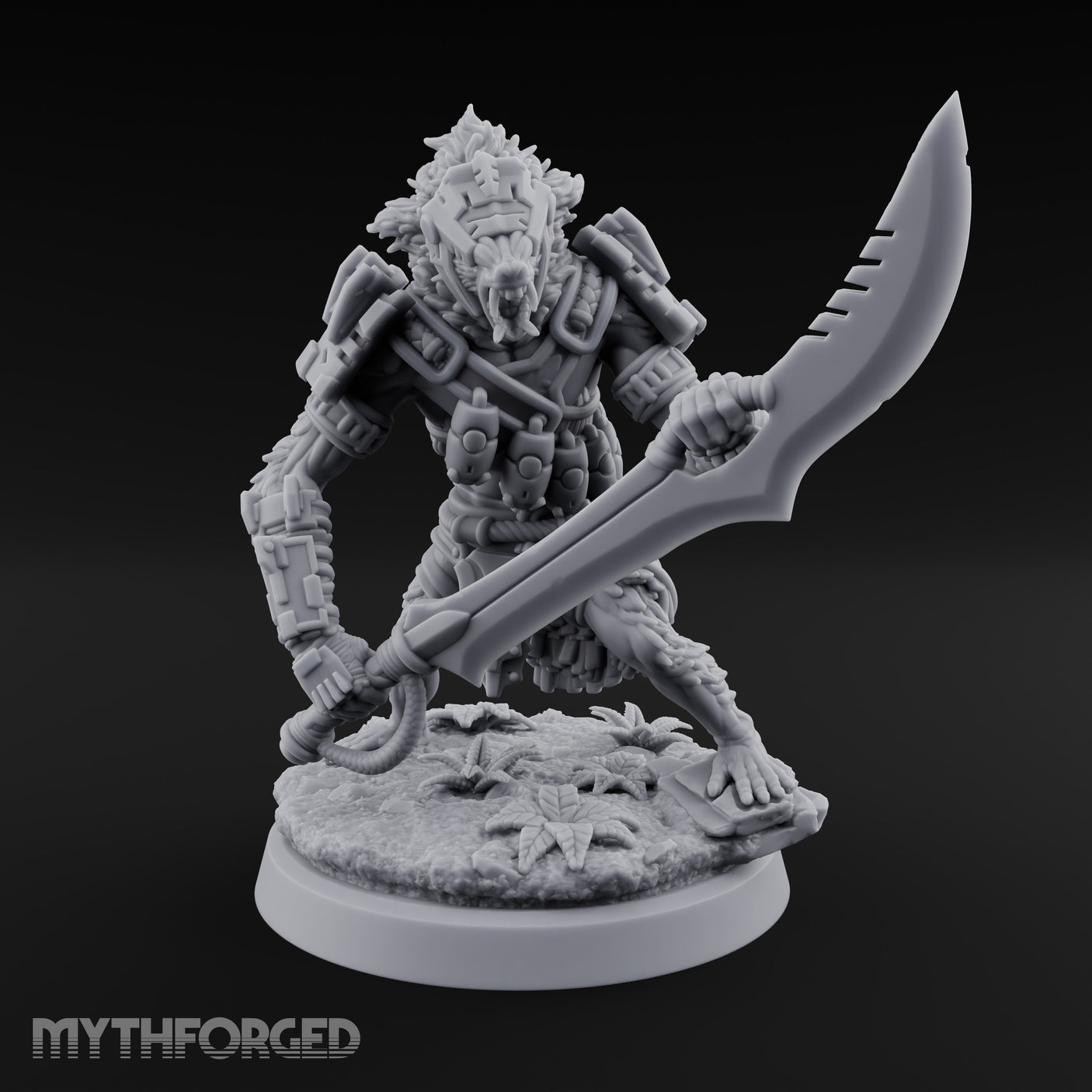 Cleaver Dragging Vesk Shock Trooper Miniature for Dungeons and Dragons, Pathfinder or other TTRPGs