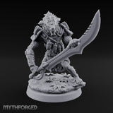 Cleaver Dragging Vesk Shock Trooper Miniature for Dungeons and Dragons, Pathfinder or other TTRPGs