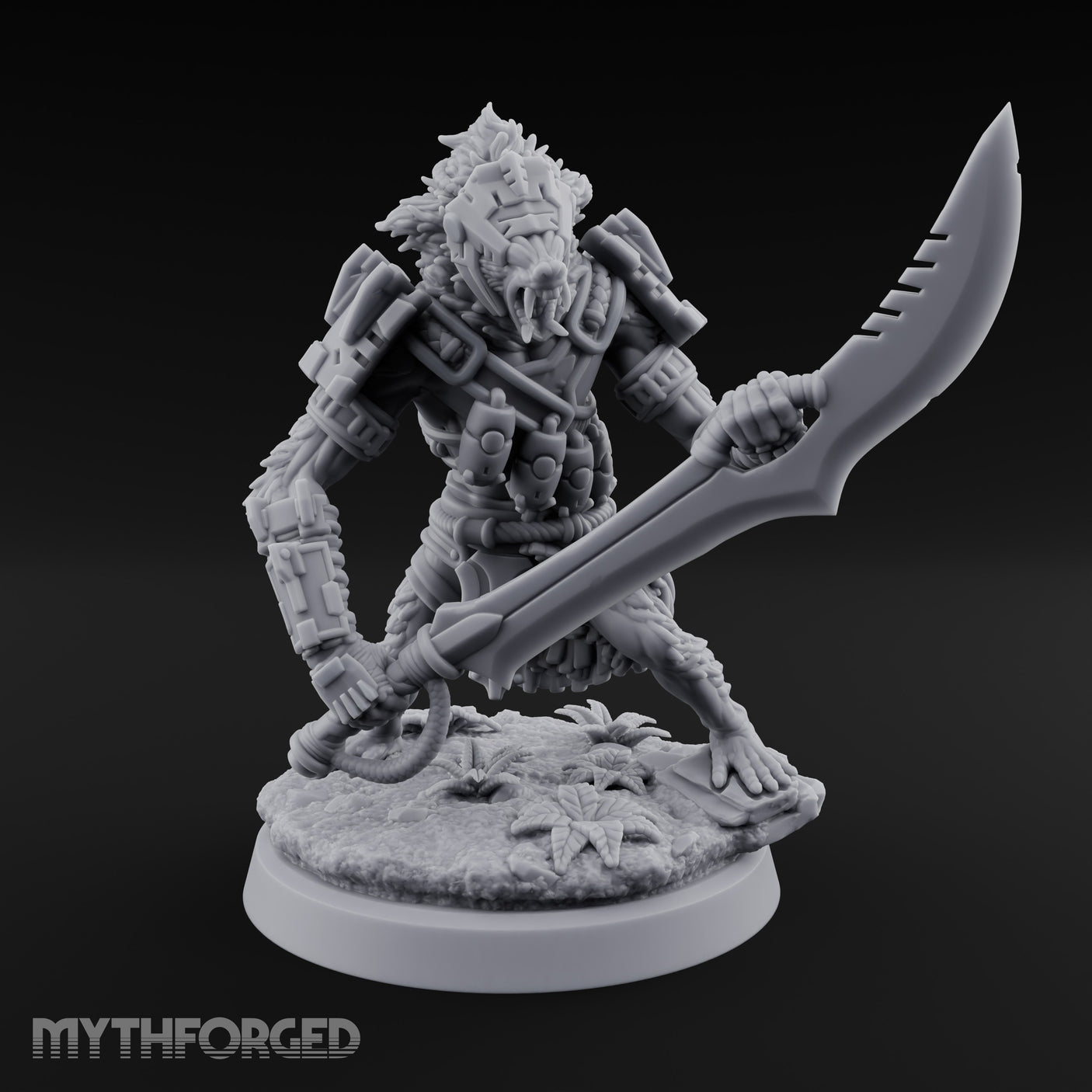Cleaver Dragging Vesk Shock Trooper Miniature for Dungeons and Dragons, Pathfinder or other TTRPGs