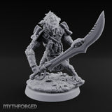 Cleaver Dragging Vesk Shock Trooper Miniature for Dungeons and Dragons, Pathfinder or other TTRPGs