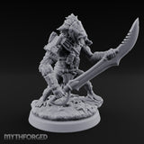 Cleaver Dragging Vesk Shock Trooper Miniature for Dungeons and Dragons, Pathfinder or other TTRPGs