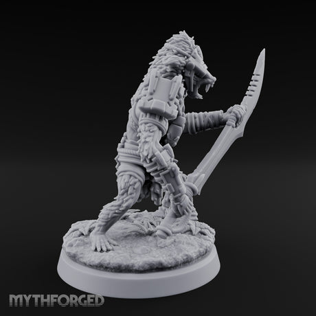Cleaver Dragging Vesk Shock Trooper Miniature for Dungeons and Dragons, Pathfinder or other TTRPGs