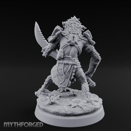 Cleaver Dragging Vesk Shock Trooper Miniature for Dungeons and Dragons, Pathfinder or other TTRPGs