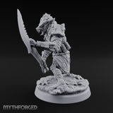 Cleaver Dragging Vesk Shock Trooper Miniature for Dungeons and Dragons, Pathfinder or other TTRPGs