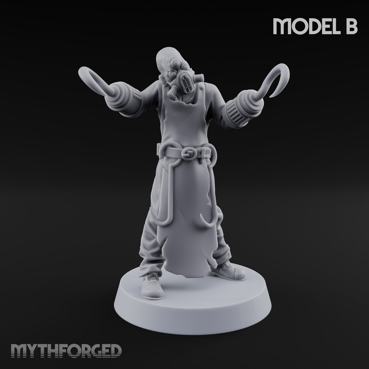 Cleaver Wielding Plague Butcher B Miniature for Dungeons and Dragons, Pathfinder or other TTRPGs